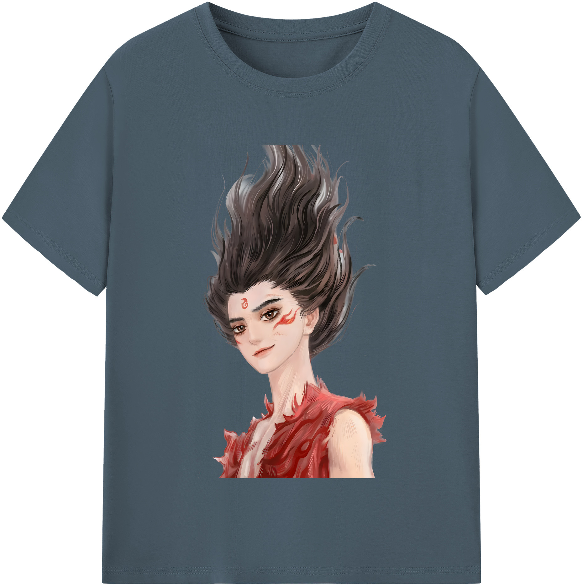 （画像用） Ne Zha 2 ナタ 魔童の大暴れ 綿100％半袖Tシャツ（フロントプリント）